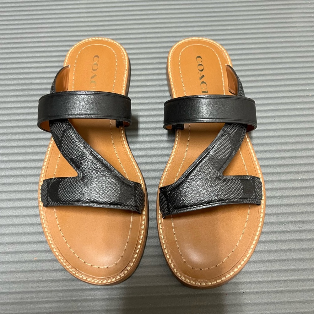 Brand New Coach Sandals in Black Signature